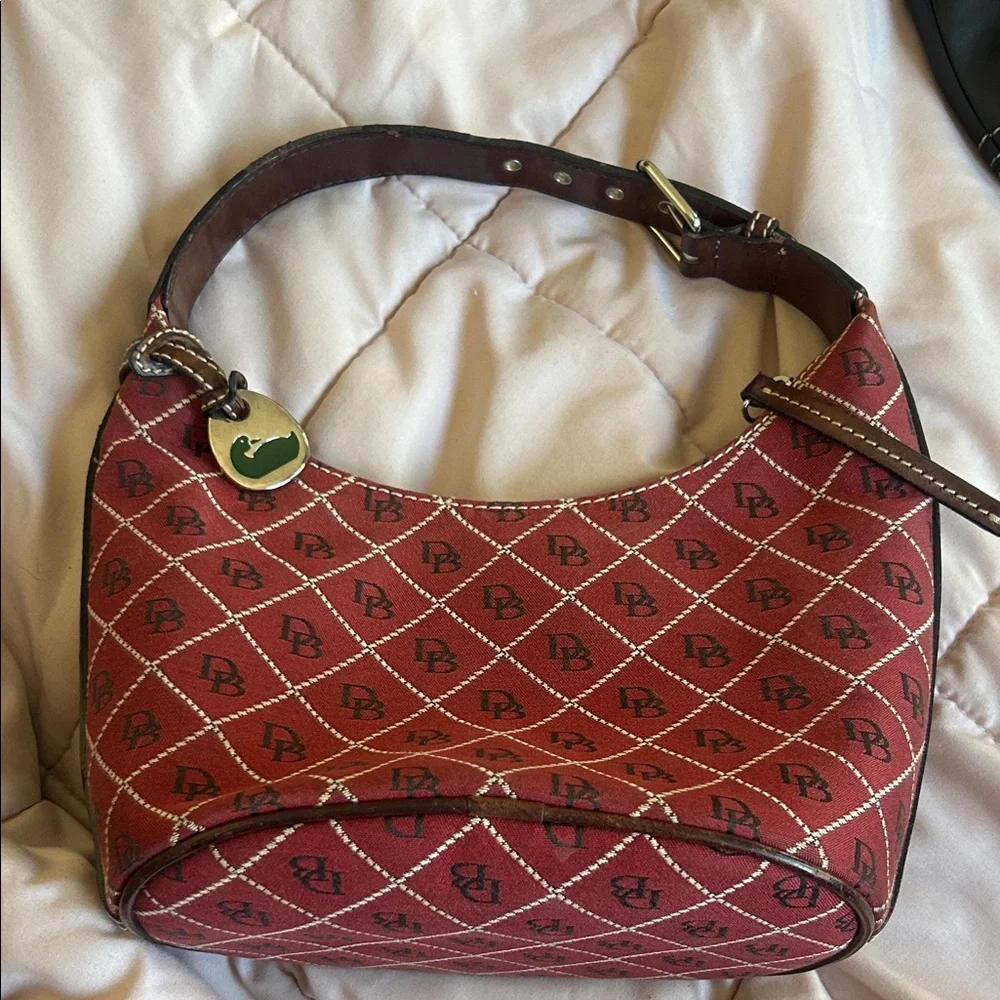 Dooney & Bourke Burgundy Patterned Hobo Bag